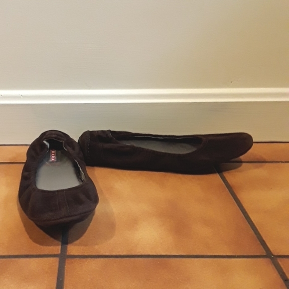 PRADA brown suede ballerina flats 38 - Picture 1 of 6